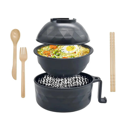 Microwave Ramen Bowl Cooker Set - Wheat Straw Instant Noodles Bowl AliExpress