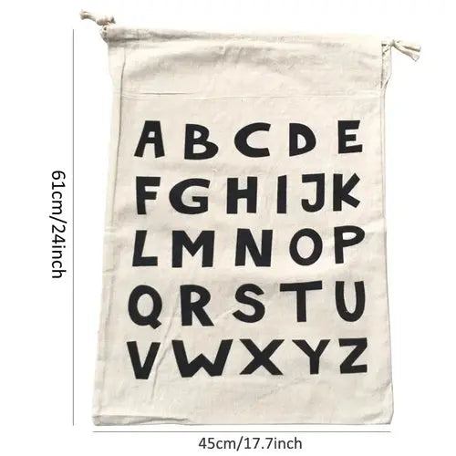 Large Cotton and Linen Laundry Bag Clothes Toys Storage Bag Printing