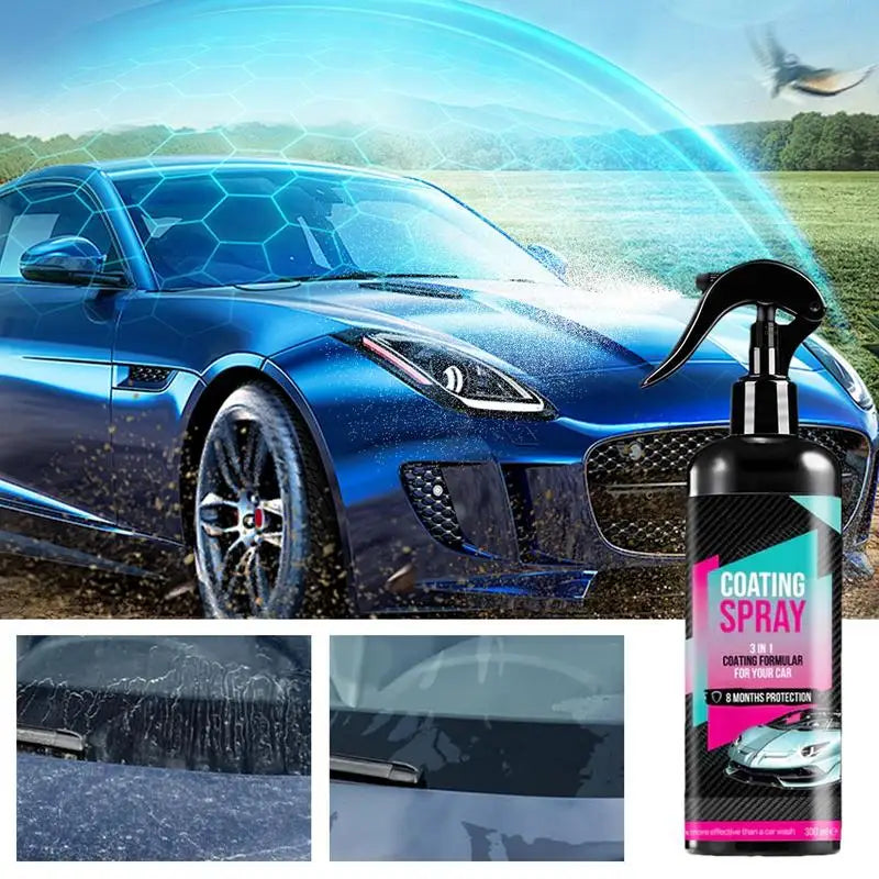 Limlex Spray de Recubrimiento para Coche, Agente de Renovación de Cera para Coche, Spray de Pulido, Spray de Detallado Rápido, Pulidor, Agente Restaurador
