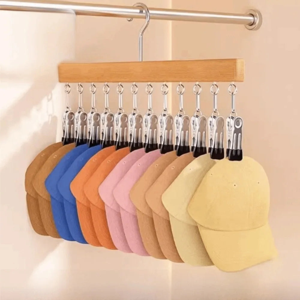 Organizador de madera HatNest™ 🎩 — Almacenamiento ordenado, fácil acceso