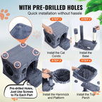 45.2" Cat Tower with Cat Condo Sisal Scratching Post VEVOR BESTEQUIP Overseas Store