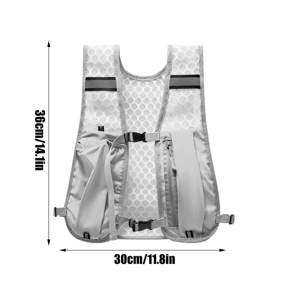 Chaleco de hidratación ligero para correr con botella de agua, chaleco reflectante con mochila de hidratación para el pecho con soporte para teléfono, chaleco de ciclismo
