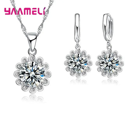 .925 Sterling Silver 1/4 Cttw Miracle Set Diamond Floral Cluster 18" Pendant Necklace for Women (I-J Color, I1-I2 Clarity)