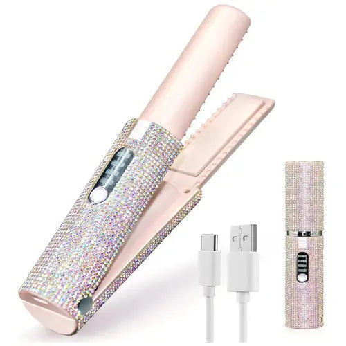 2-In-1 Electric USB Hair Straightener Multifunctional Comb Maroon Asteria