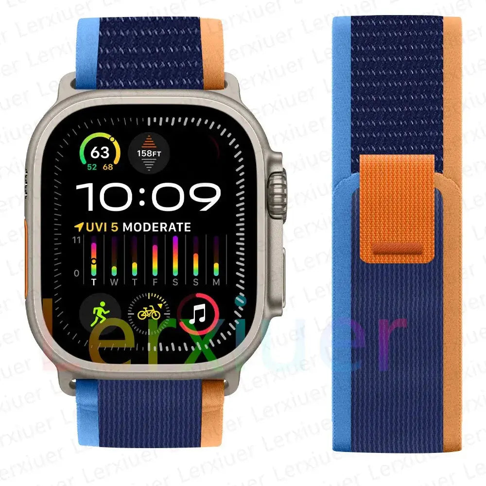 For Apple Watch Series 10 46mm Nylon Loop Magnetic Buckle Watch Band(Smoke Purple) Elegant-Straps Store