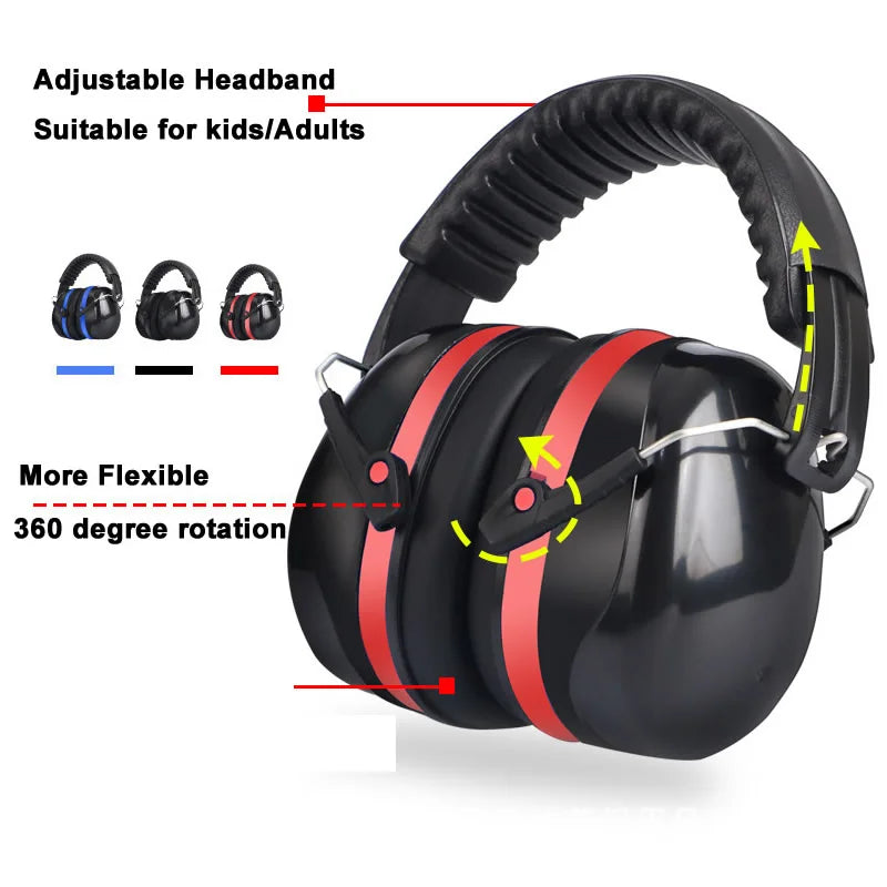 Anti-Noise Head Earmuffs Foldable Ear Protector SNR-35dB For AliExpress