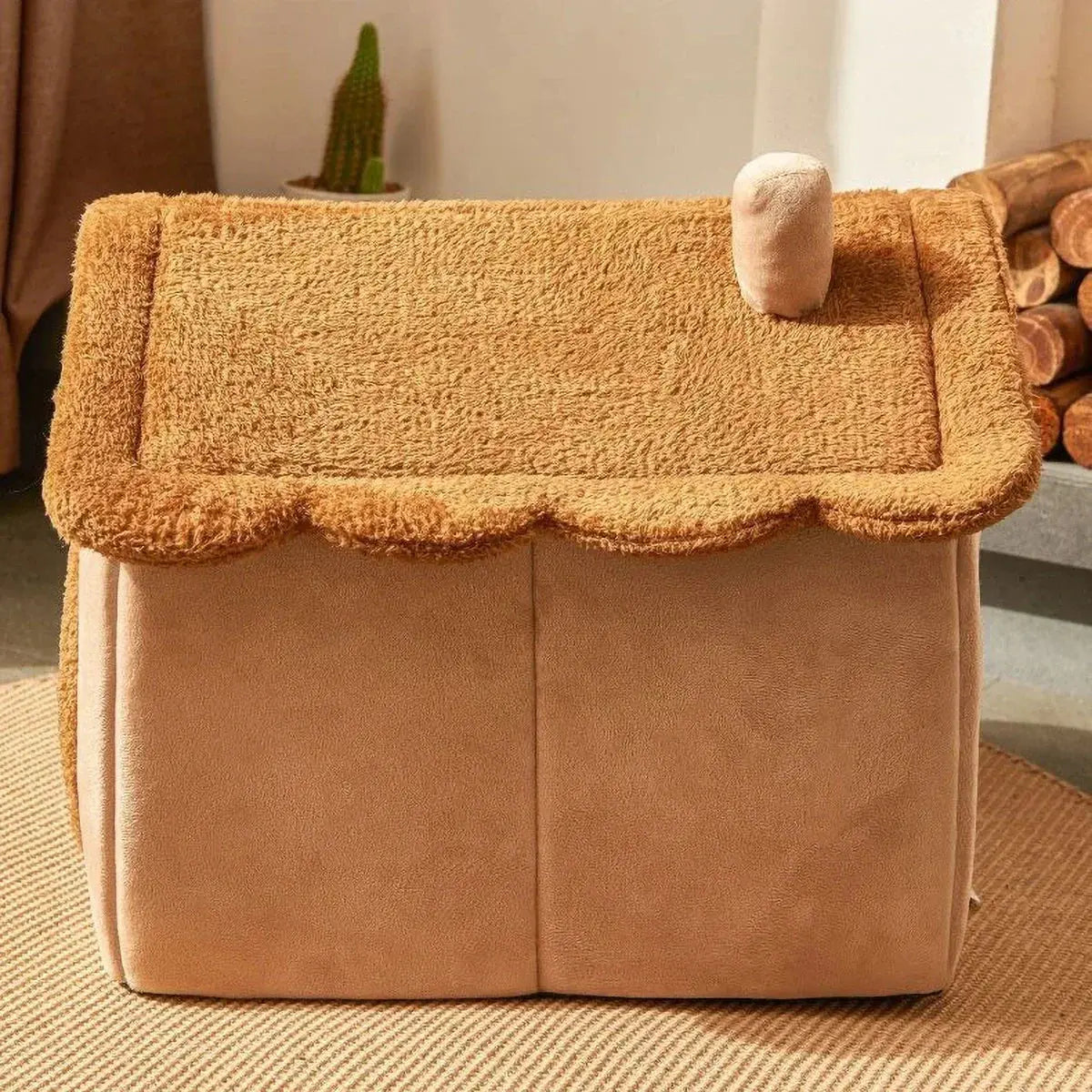Cartoon House Pet Bed – Arctic Fleece & Plush, Removable & Washable, Ideal for Cats & Small Dogs Shop1103328158 Store