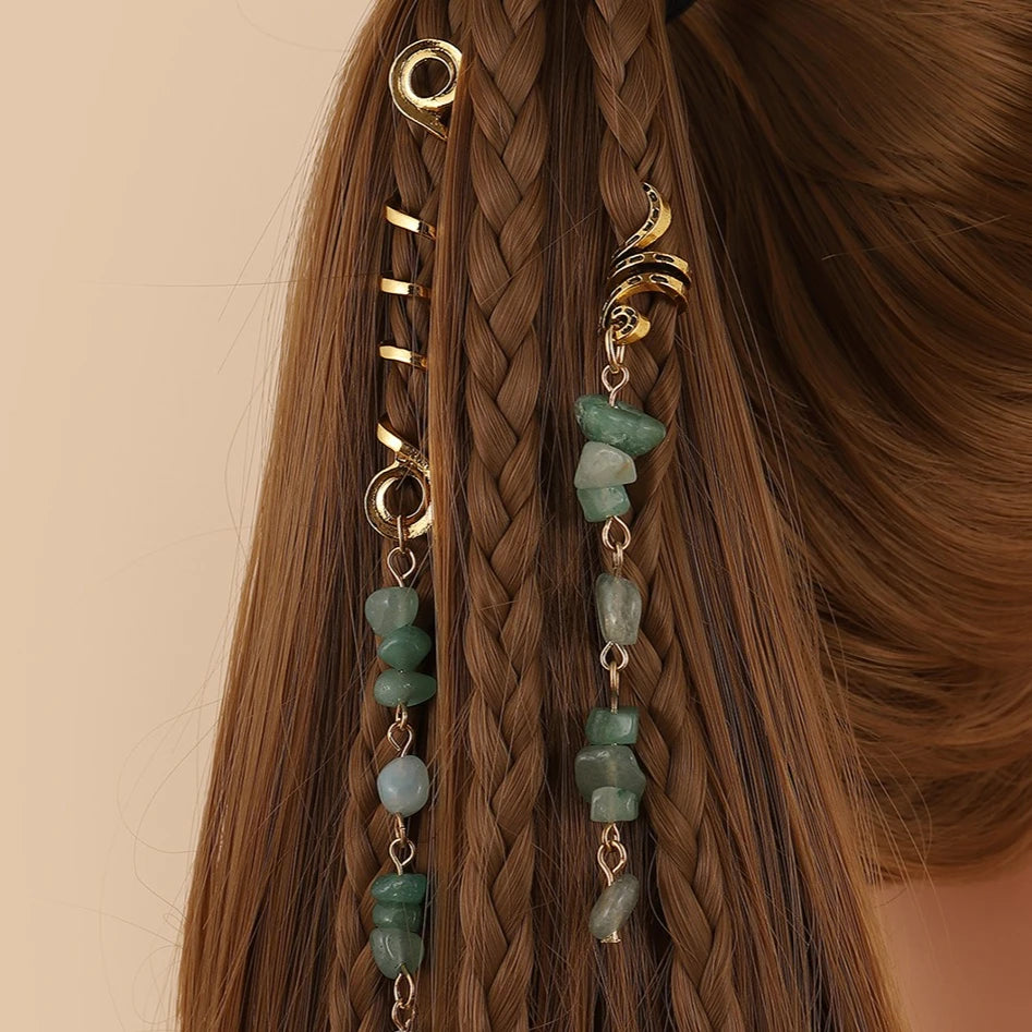 StoneCharm™ Hair Ring 💎 — Natural Beauty, Boho Vibes