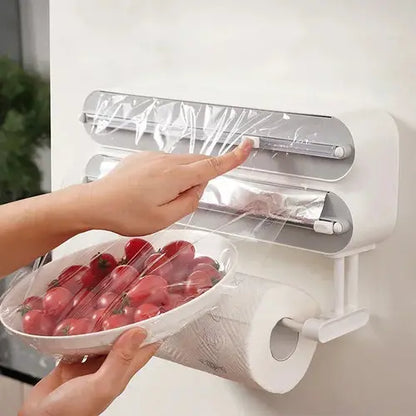 Wall Cling Film Cutter Dispenser Magnetic Wrap Food Stretch Film Roll