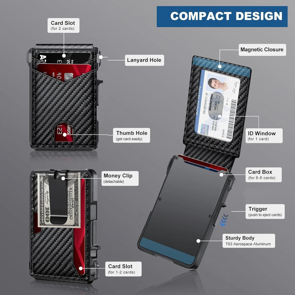 SecureSnap™ Smart RFID Wallet 🔒💼 Pop-Up. Protected. Stylish.