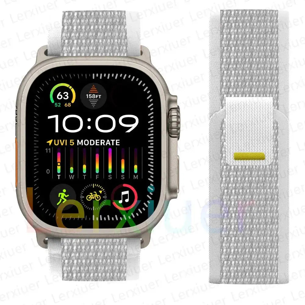 For Apple Watch Series 10 46mm Nylon Loop Magnetic Buckle Watch Band(Smoke Purple) Elegant-Straps Store