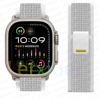 For Apple Watch Series 10 46mm Nylon Loop Magnetic Buckle Watch Band(Smoke Purple) Elegant-Straps Store