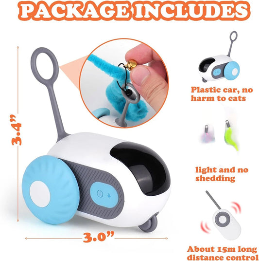 Smart Cat Toy 2 Modes Automatic Moving Remote Controlled Toy Car for Cats Dogs Interactive Playing Kitten Training Pet Supplies Stone's Store