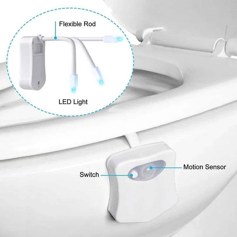 16 Colour LED Toilet Nightlight with Motion Sensor | Auto-Sensing Smart Bathroom Light SANDYHA 09 Indoor Lighting Store