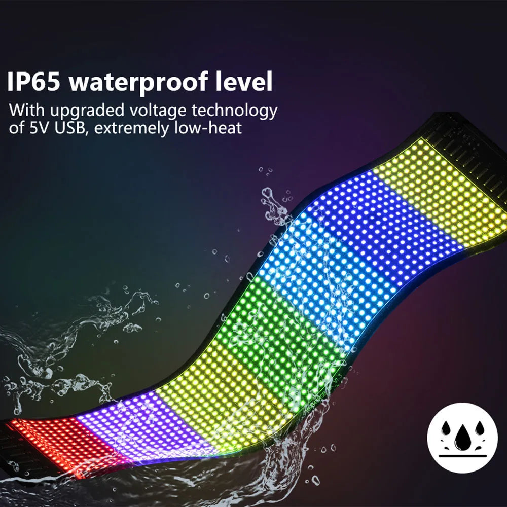 Dynamic Devil's Eye Truck Windshield Scrolling Advertising LED Car Sign RGB DIY App Control LED Panel Flexible Display Light