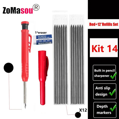 PrecisionMark Carpenter Pencil: Sharp Lines, Every Time! Zomasou Factory Store