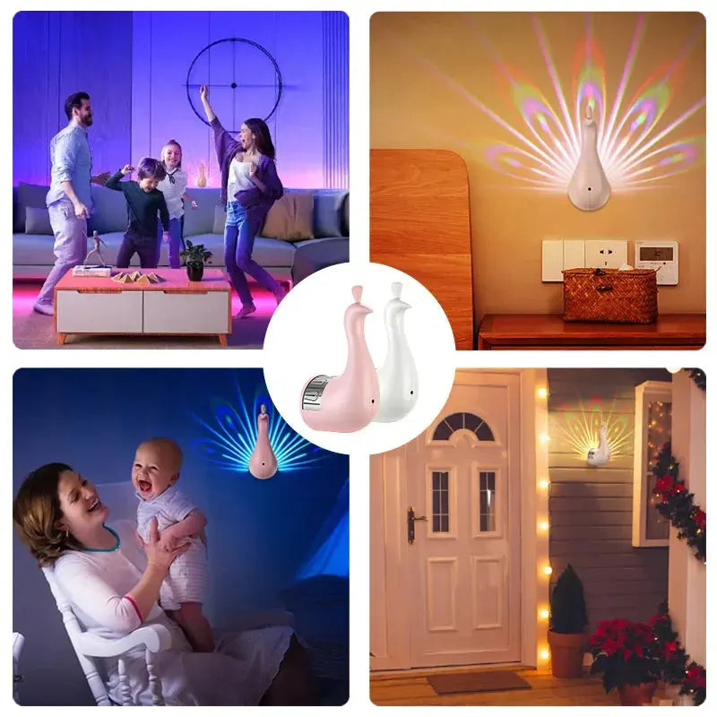 Peacocks Wall Lamp Colorful ambient lighting Modern Creative