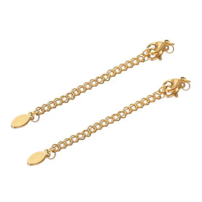 10pcs Gold Stainless Steel Extender Chains with Lobster Clasps for Jewelry Making
