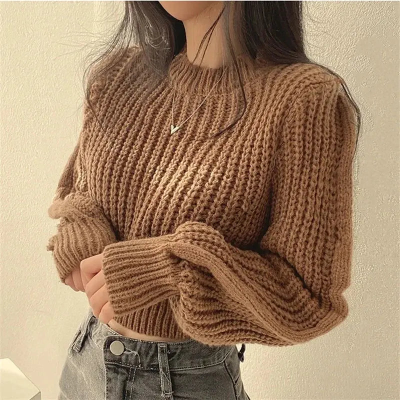 Loose Vintage Harajuku Lantern Long Sleeve Women Sweater Korean Autumn