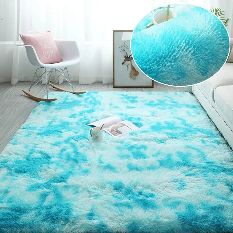 RainbowCloud Plush Rug – Soft, Fluffy & Vibrant! Happier so luckly Store