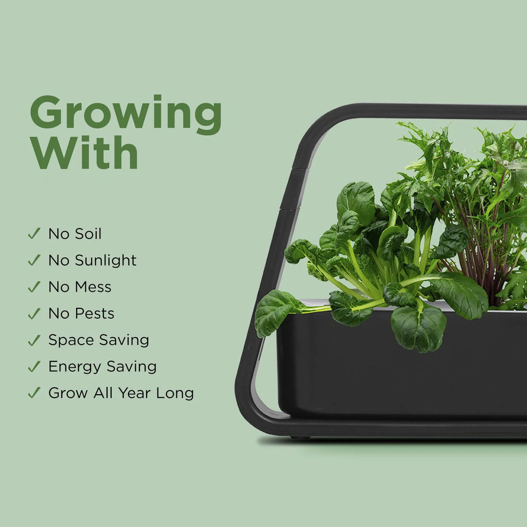 Hydroponics Growing System Sprout with Seed Pod Kit Height Adjustable Automatic Timing Indoor Garden LED Grow Lights Water Tank
