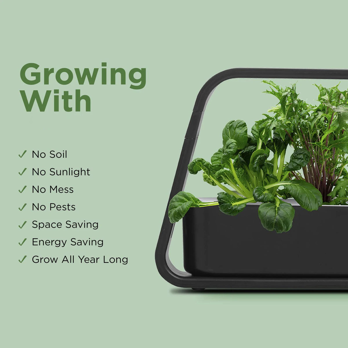 Hydroponics Growing System Sprout with Seed Pod Kit Height Adjustable Automatic Timing Indoor Garden LED Grow Lights Water Tank