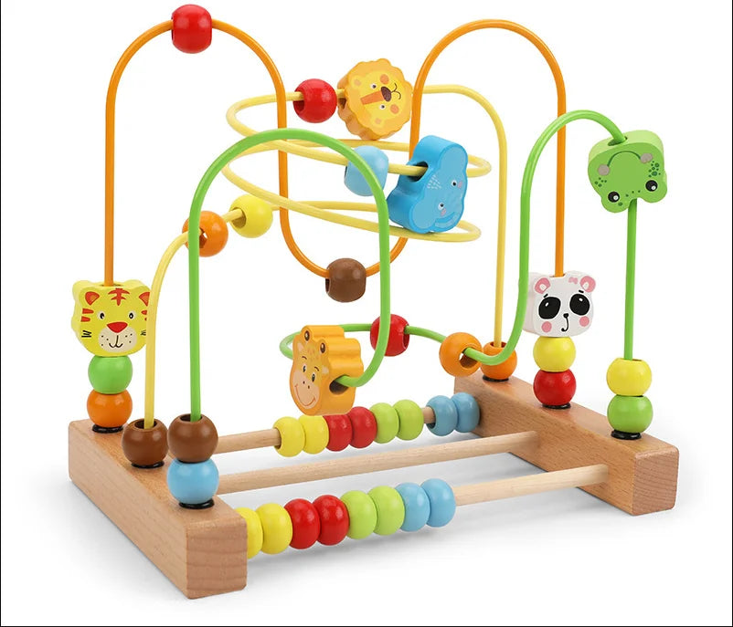Montessori Wooden Roller Coaster Bead Maze for Toddlers Laime Store