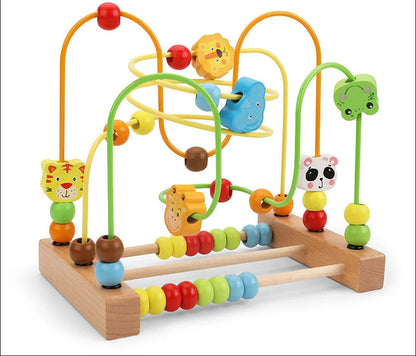 Montessori Wooden Roller Coaster Bead Maze for Toddlers Laime Store