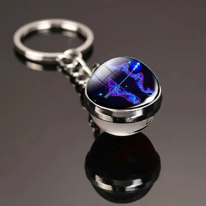 12 Constellation Keychain with Luminous Time Stone Pendant - Creative Fashion Accessory Gift Shop1103314747 Store