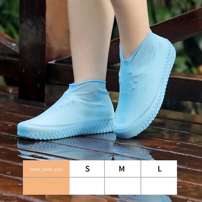 1Pair Reusable Waterproof Rain Shoe Covers Silicone Outdoor Rain Boot Overshoes Walking Shoes Protectors Shoes Cover