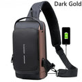 WEIXIER Anti-Theft USB Charging Crossbody Chest Bag for Men – Waterproof Oxford Shoulder Sling with Lockable Zipper, Business & Travel Messenger Pack Shop1103843745 Store