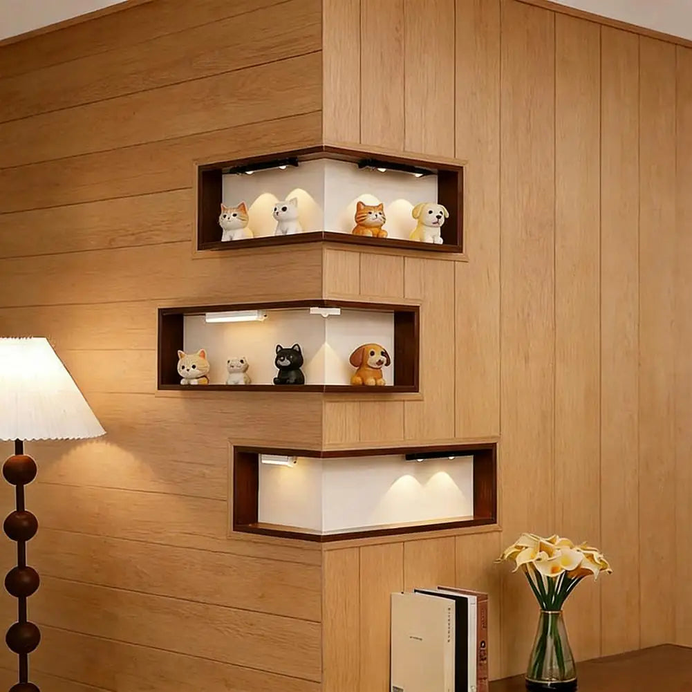 CornerLux™ LED Art Shelf ✨📦 Smart Storage, Soft Light