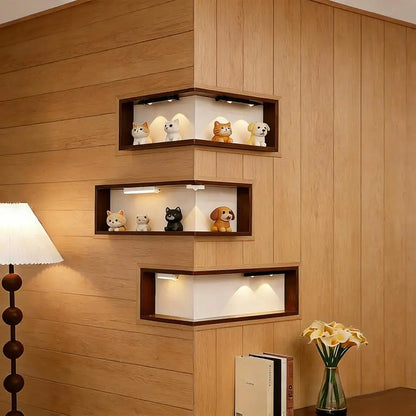 CornerLux™ LED Art Shelf ✨📦 Smart Storage, Soft Light