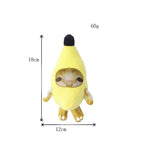 18cm Banana Cat doll key chain Cry Happy Banana Cat fashion trend personality Versatile built-in battery can sound Stone's Store