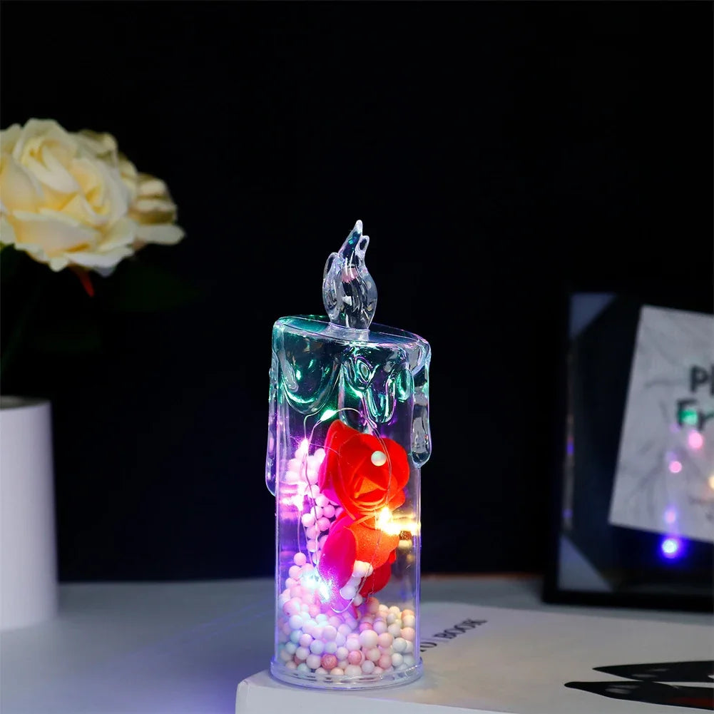 RoseGlow™ Candle Lights 🌹✨ — Real Flame Look, Smoke-Free