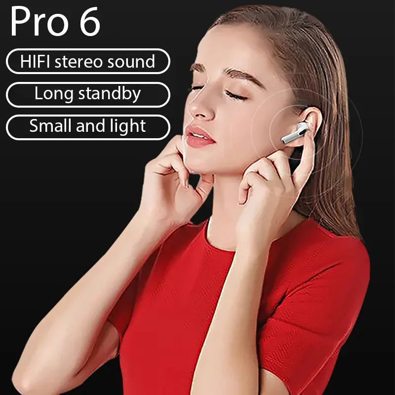 Auriculares inalámbricos Bluetooth Pro6 Auriculares TWS Mini Auriculares con
