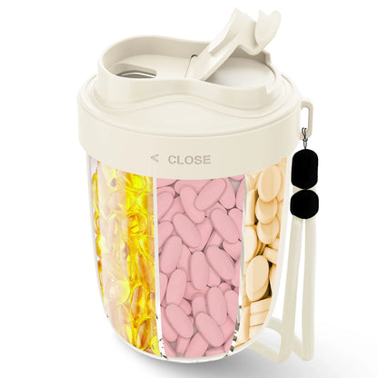 Dose on Time: 7-Compartment Pill Dispenser Bottle