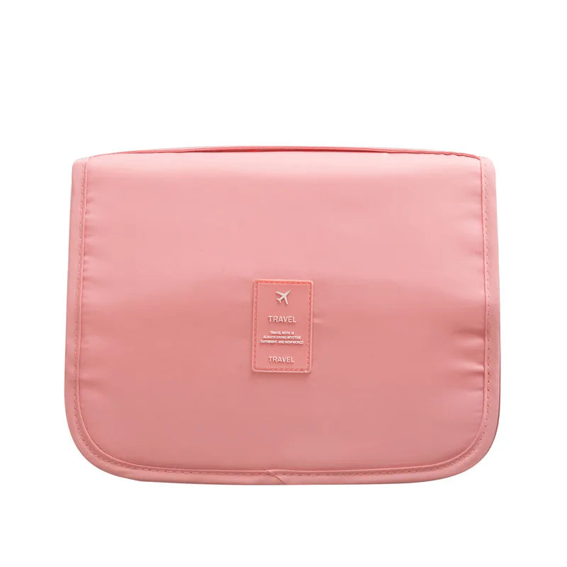 Bolsa de almacenamiento de viaje multifuncional, bolsa de maquillaje de doble capa de mano para mujer, bolsa de aseo de viaje para hombre