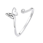 Adjustable Rings Real 925 Sterling Silver Stackable Engagement Zircon Open Size Rings For Women Jewelry big nose Official Store