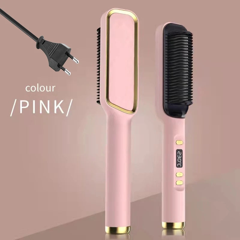 Electric Hot Comb Multifunctional Straight Hair Straightener Comb Negative Ion Anti-Scalding Styling Tool Straightening Brush Stone's Store