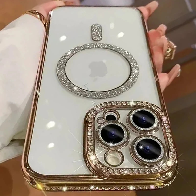 Glitter Diamond Transparent Case For iPhone 16 Series Yaolanhu Store