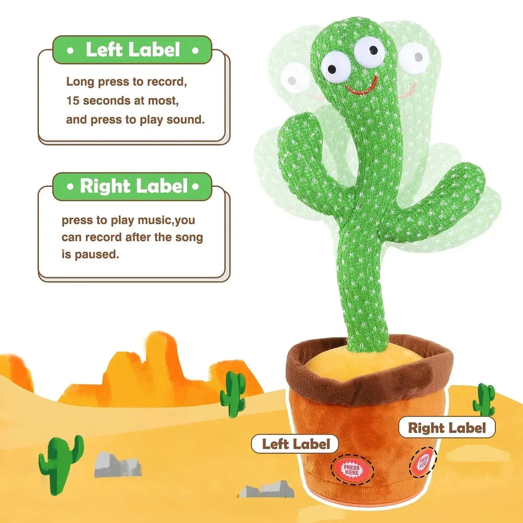 A talking cactus toy that can be charged, recorded, and repeated. Suitable for Spanish, English, and Arabic  voice changer Shop1104086959 Store