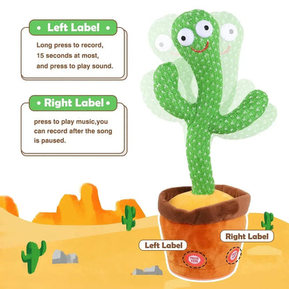 A talking cactus toy that can be charged, recorded, and repeated. Suitable for Spanish, English, and Arabic  voice changer Shop1104086959 Store