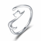 Adjustable Rings Real 925 Sterling Silver Stackable Engagement Zircon Open Size Rings For Women Jewelry big nose Official Store