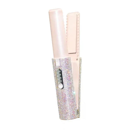 2-In-1 Electric USB Hair Straightener Multifunctional Comb Maroon Asteria