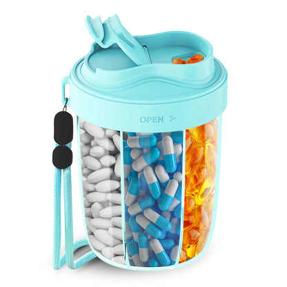 Dose on Time: 7-Compartment Pill Dispenser Bottle