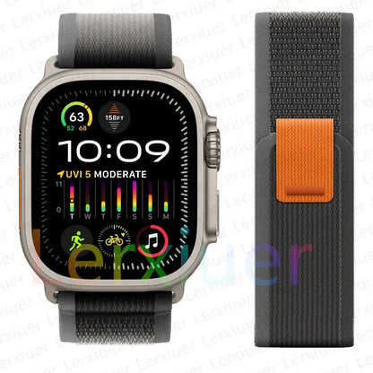 For Apple Watch Series 10 46mm Nylon Loop Magnetic Buckle Watch Band(Smoke Purple) Elegant-Straps Store