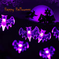 1PC 10/20/30 LED Purple Bat String Lights Battery Operated Outdoor Waterproof Hanging Decorative Lamp Suitable For Party Decor