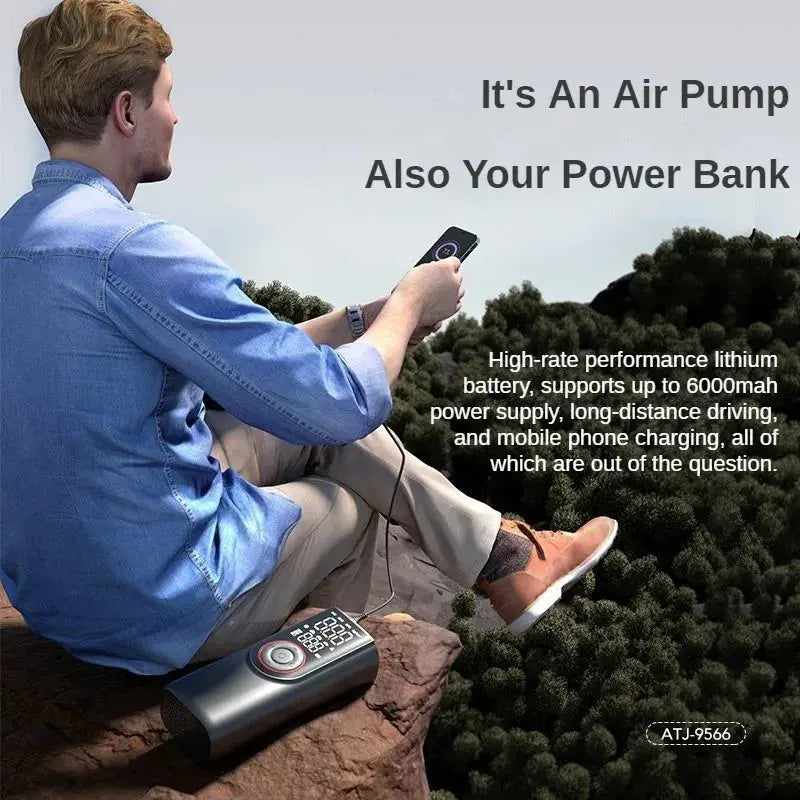 Wireless Tire Inflator Pump 6000mAh Electric Portable Car Air