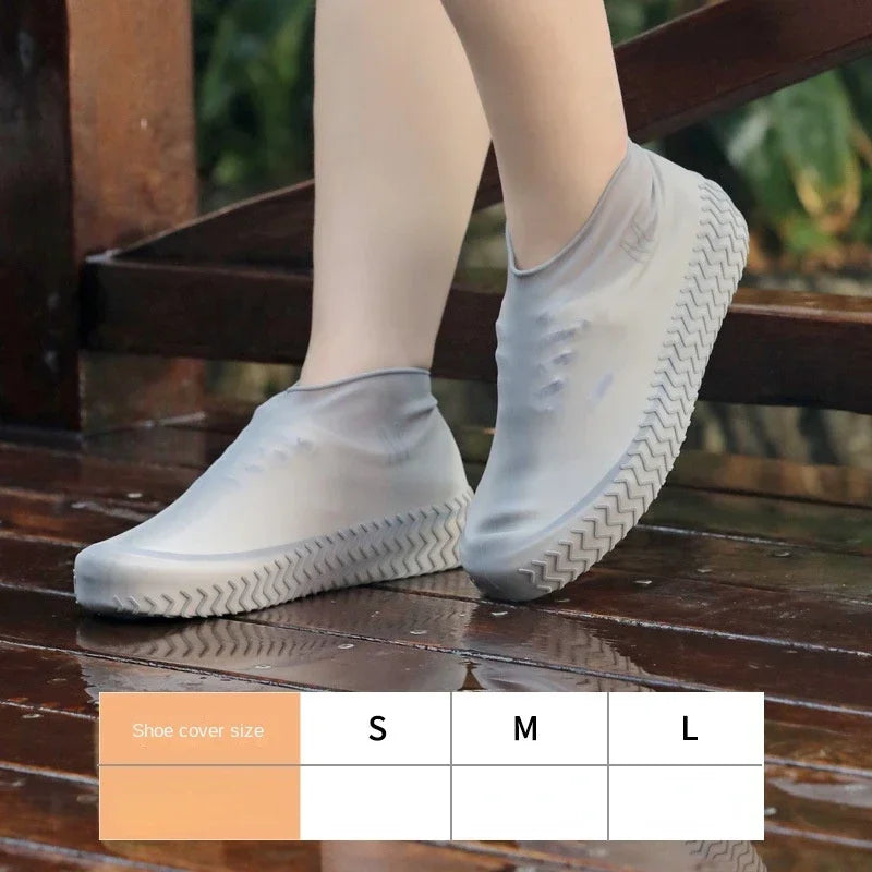 1Pair Reusable Waterproof Rain Shoe Covers Silicone Outdoor Rain Boot Overshoes Walking Shoes Protectors Shoes Cover